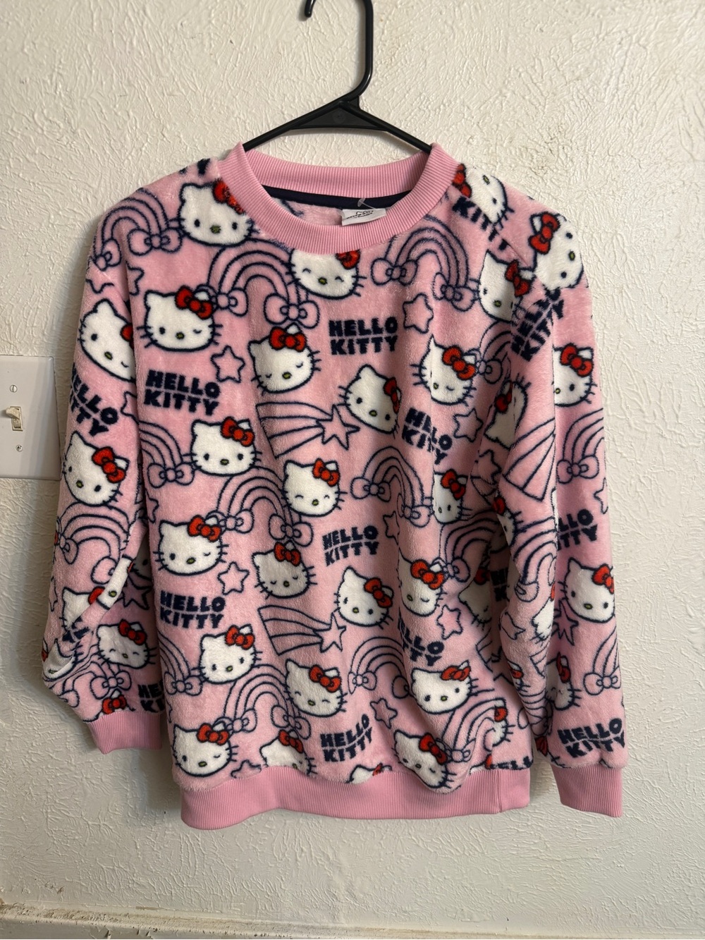 Hello Kitty Pink Plush Graphic Sweatshirt